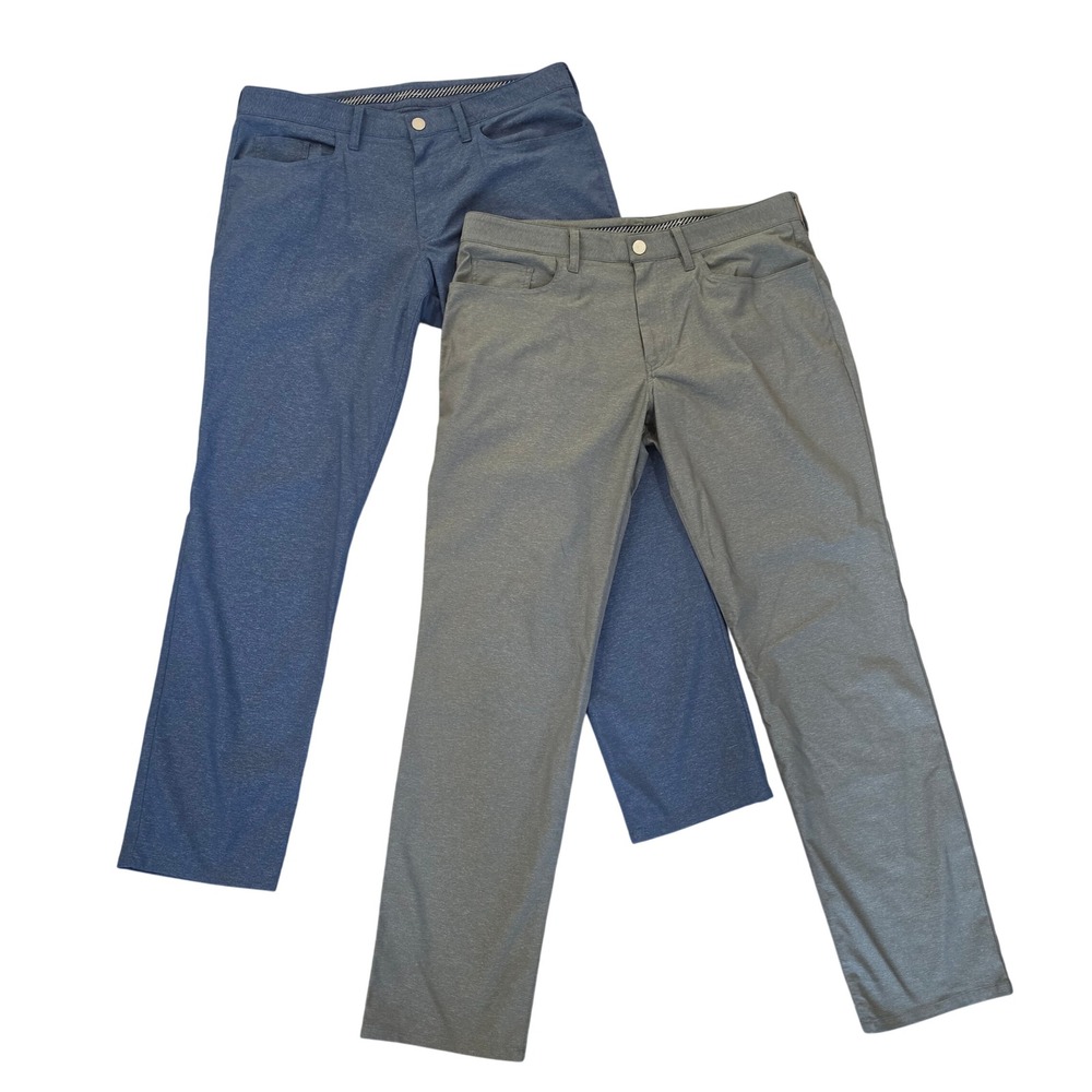 Lot of 2 Bonobos Golf Men 36x32 Slim Fit Performance‎ Pants Blue Gray Chino Lot